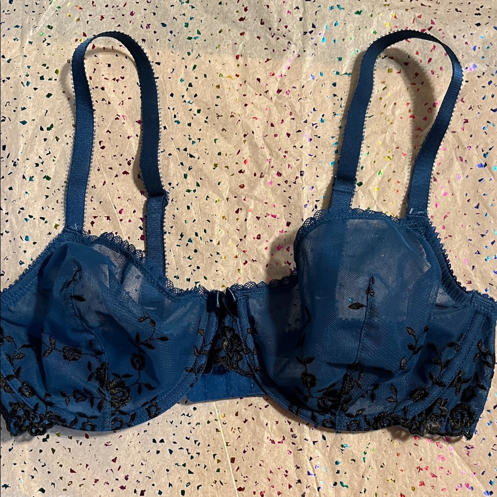 Apt. 9 Blue and Black Lace Bra